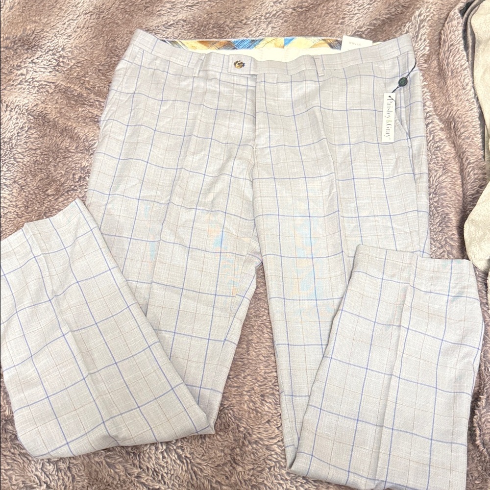 Gray Checkered Dress Pants